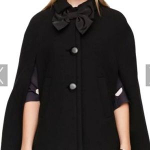 Kate Spade black wool cape coat